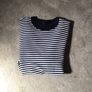 Navy Blue/ white striped crew neck
